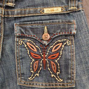 Frankie B. Butterfly Pocket Jeans. Size 2